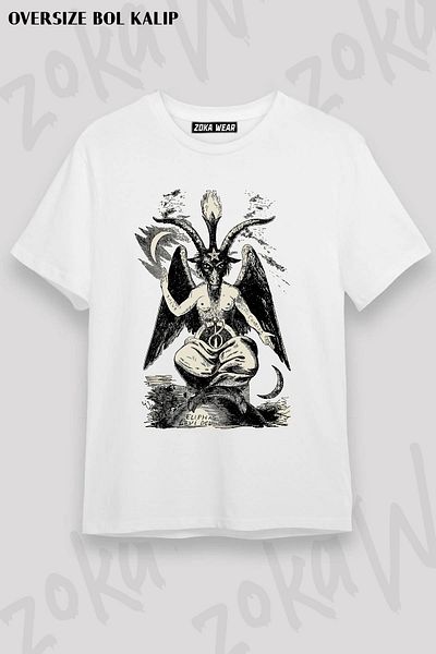 ZOKAWEAR Μπλουζάκι με στάμπα Unisex Oversize Mold Baphomet Design
