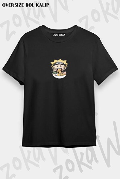 ZOKAWEAR Tricou unisex oversize Naruto cu imprimeu japonez