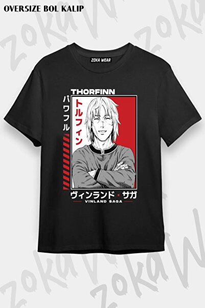 ZOKAWEAR Tricou oversize unisex cu model Thorfinn Smile Vinland Saga