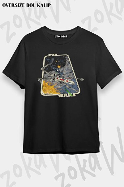 ZOKAWEAR Tricou unisex oversize cu imprimeu Star Wars, colorat, cu design de ...