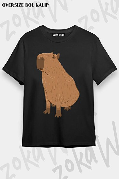 ZOKAWEAR Μπλουζάκι με στάμπα Unisex Oversize Capybara v2 Design