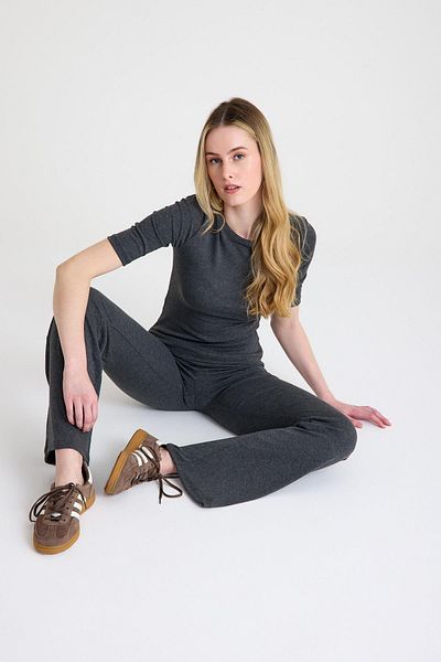NİLİST Dark Grey Flared Leggings Blouse - Spanish Leg Yoga Suit