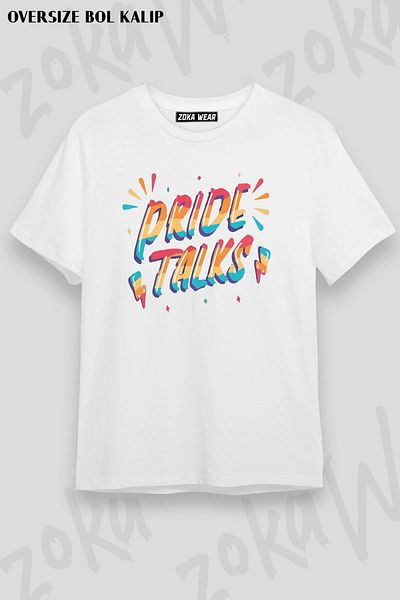 ZOKAWEAR Μπλουζάκι με στάμπα Unisex Oversize Fit Pride Talks Design