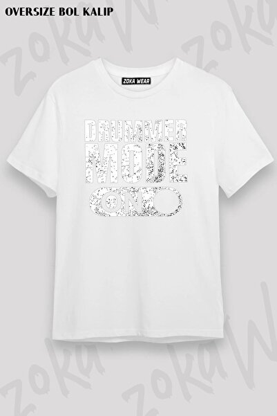ZOKAWEAR Unisex Oversize Fit Drum Drummer Mode on Design Printed Tshirt