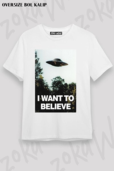 ZOKAWEAR Unisex Oversize kroj Mold I Want To Believe Design Štampano majica