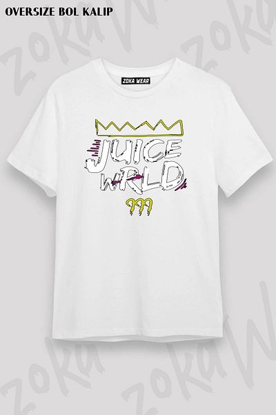 ZOKAWEAR Tricou unisex oversize cu imprimeu Crown Juice Wrld Design