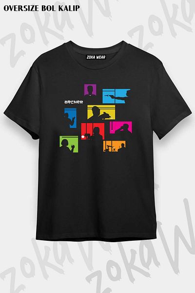 ZOKAWEAR Μπλουζάκι Unisex Oversize Mold Archer Μαύρο σχέδιο με στάμπα