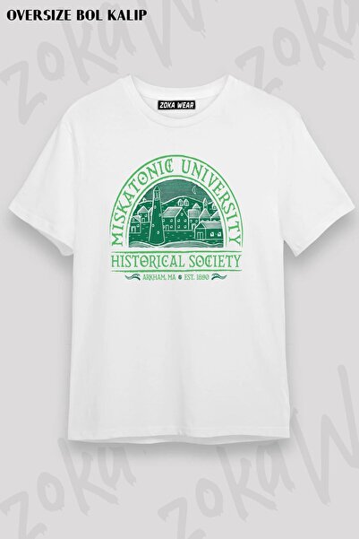 ZOKAWEAR Unisex Oversize kroj Mold Miskatonic Historical Society Design Štamp...
