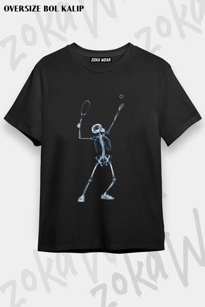 ZOKAWEAR تي شيرت مطبوع بتصميم هيكل عظمي للجنسين
