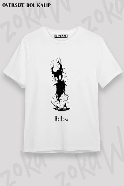 ZOKAWEAR Tricou unisex oversize cu imprimeu Hollow Void Hollow Knight Design