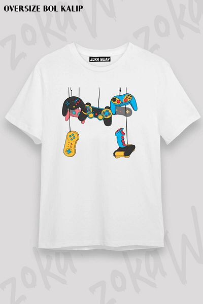 ZOKAWEAR Μπλουζάκι με στάμπα Unisex Oversize Fit Joyistic Gamer Design