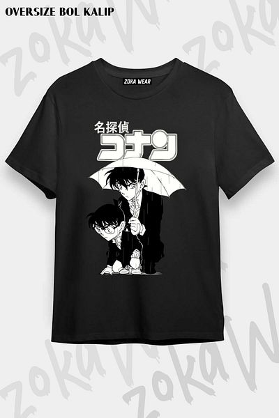 ZOKAWEAR Tricou unisex oversize cu imprimeu Detective Conan v2 Design