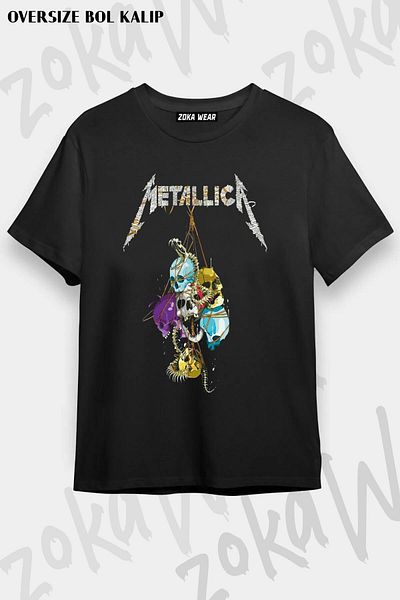 ZOKAWEAR Μπλουζάκι με στάμπα Unisex Oversize Metallica v8 Design