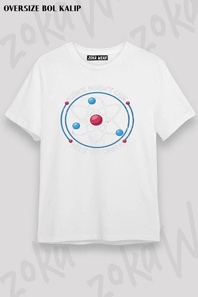 ZOKAWEAR Μπλουζάκι με στάμπα Unisex Oversize Mold Science Atom Design