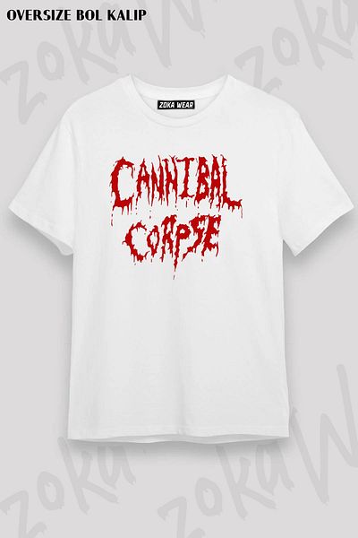 ZOKAWEAR Tricou imprimat unisex oversize Cannibal Corpse Logo Design