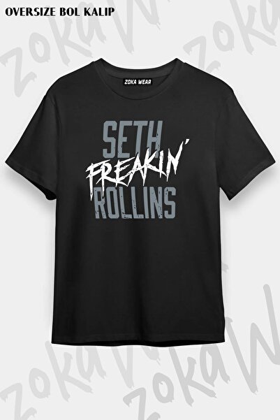 ZOKAWEAR تي شيرت مطبوع بتصميم Seth Freking Rollins مقاس كبير للجنسين