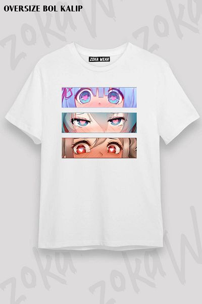 ZOKAWEAR Μπλουζάκι με στάμπα Unisex Oversize Mold Lewd Eyes Bundle Design