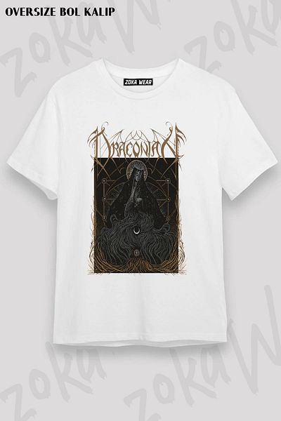 ZOKAWEAR Μπλουζάκι με στάμπα Unisex Oversize Night Band Draconian Design