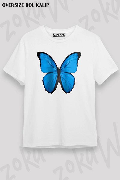 ZOKAWEAR Μπλουζάκι με στάμπα Unisex Oversize με σχέδιο πεταλούδας