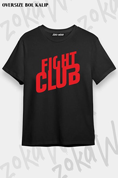 ZOKAWEAR تي شيرت مطبوع عليه شعار فيلم Fight Club Fight Club للجنسين مقاس كبير