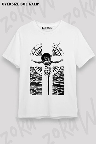 ZOKAWEAR Tricou unisex oversize cu imprimeu Evangelion Man Angel Design