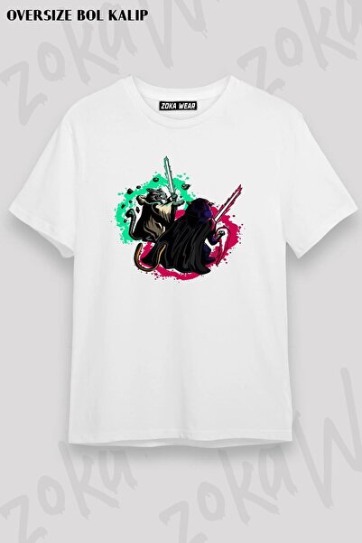 ZOKAWEAR Μπλουζάκι με στάμπα Unisex Oversize Star Wars Lightsaber Cat Design