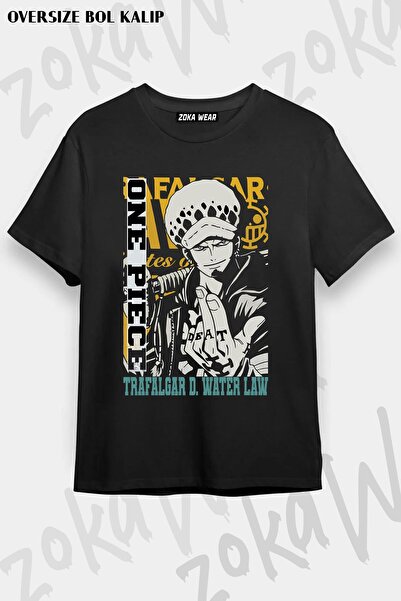 ZOKAWEAR Tricou imprimat unisex oversize, One Piece Law Tasarım Design
