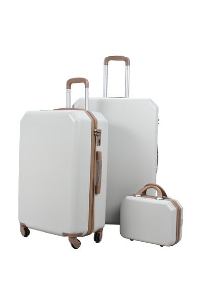MORANO 3-Piece Unisex Morano Travel Luggage Trolley Set Special Beige Khaki Size 28''-24''-20'' Inches.