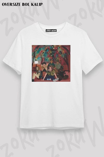 ZOKAWEAR Tricou unisex oversize cu imprimeu Stranger Things Squad 3