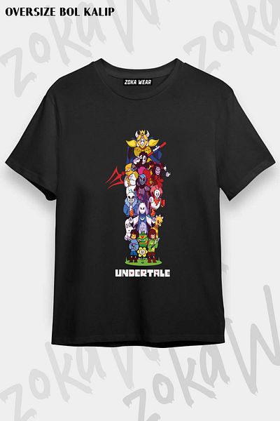 ZOKAWEAR Μπλουζάκι με στάμπα Unisex Oversize All Undertale 2 Design