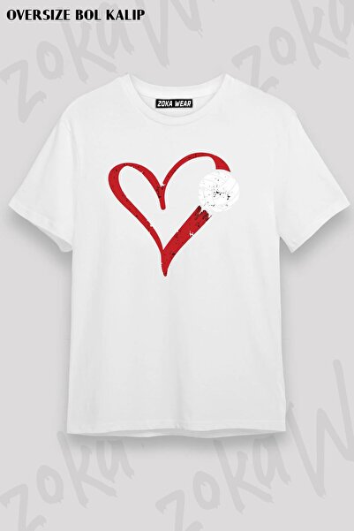 ZOKAWEAR تي شيرت مطبوع بتصميم الكرة الطائرة v5 مقاس كبير للجنسين