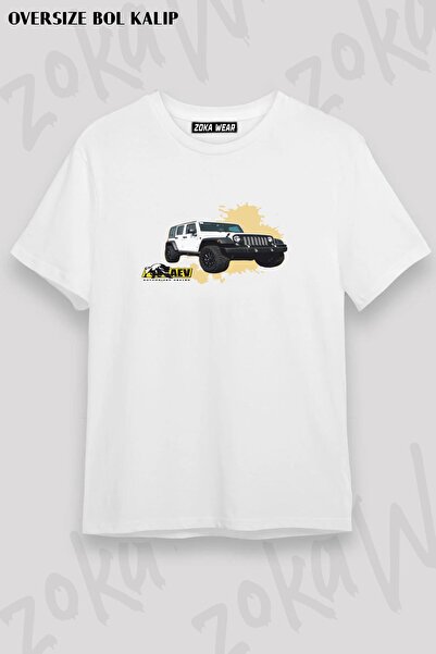 ZOKAWEAR Unisex Oversize Molded Muddy Jeep Design Printed Tshirt