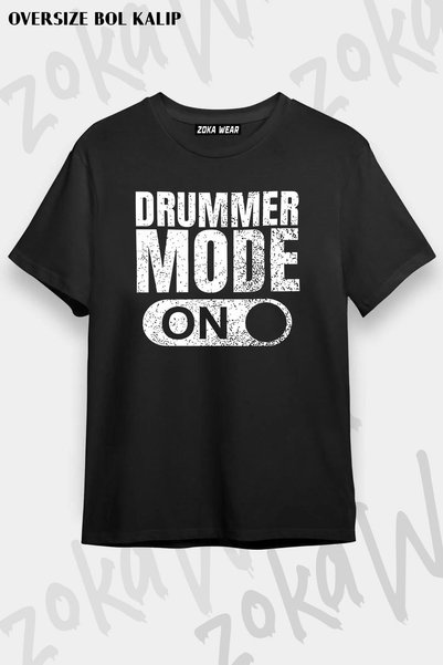ZOKAWEAR Unisex Oversize Fit Drum Drummer Mode on Design Printed Tshirt
