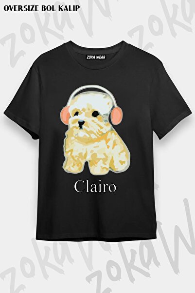 ZOKAWEAR تي شيرت مطبوع بتصميم Clairo Dog - سماعات رأس للجنسين