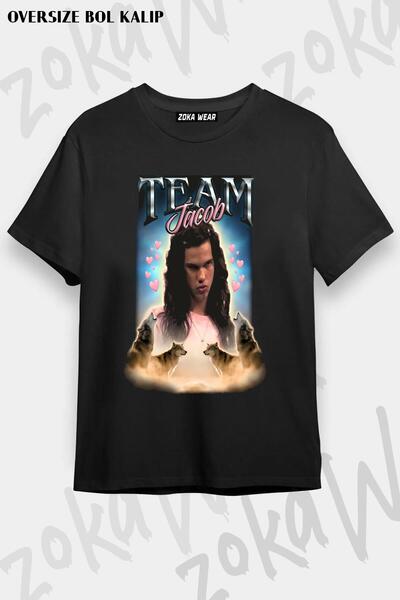 ZOKAWEAR تي شيرت بنمط جاكوب Cursed Fan Collage كبير الحجم للجنسين