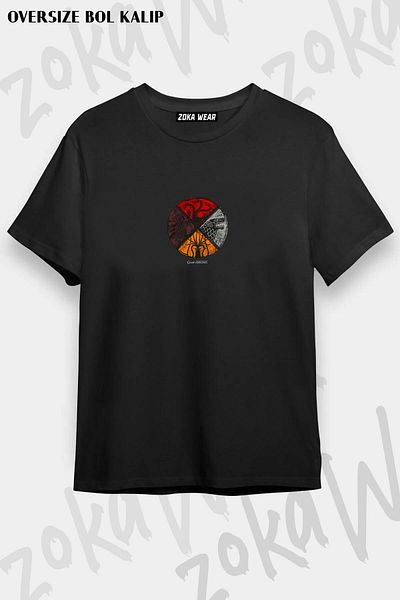 ZOKAWEAR Μπλουζάκι με στάμπα Unisex Oversize Game of Thrones Sigil Sheild Design