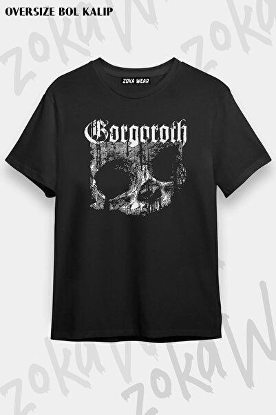 ZOKAWEAR Унисекс тениска с овърсайз мотив Gorgoroth, череп и щампа Metal Group