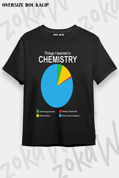 ZOKAWEAR Μπλουζάκι με στάμπα Unisex Oversize Science Chemistry Graphic Design