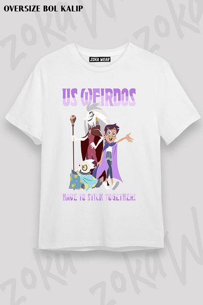 ZOKAWEAR Unisex Oversize Fit US Weirdos πρέπει να κολλήσουν τυπωμένο μπλουζάκι με σχέδιο