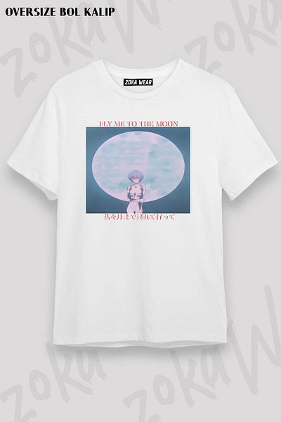 ZOKAWEAR Tricou unisex oversize cu imprimeu Fly Me To The Moon
