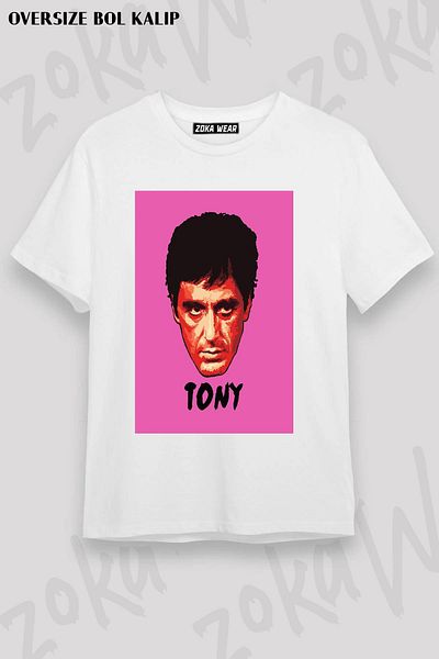 ZOKAWEAR Μπλουζάκι με στάμπα Unisex Oversize Tony Montana Design