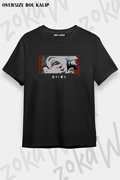 ZOKAWEAR Unisex Oversize kroj Mold Jujutsu Kaisen Sukuna Ryomen v2 Dizajn Šta...