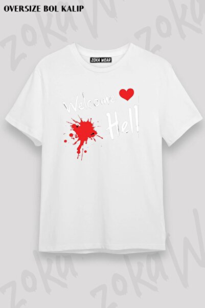 ZOKAWEAR Μπλουζάκι με στάμπα Unisex Oversize Touhou Project Welcome Hell Design