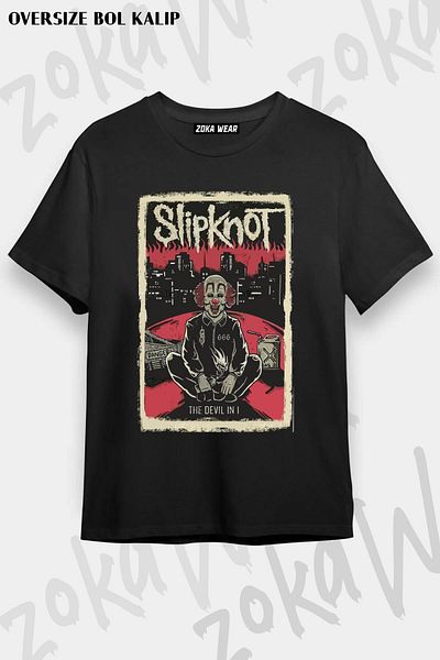 ZOKAWEAR Tricou unisex oversize cu imprimeu Slipknot Devil Design