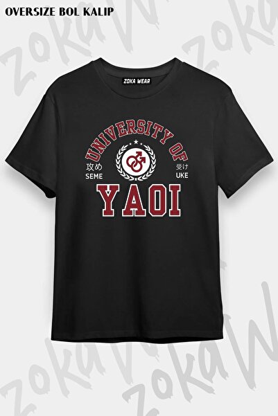 ZOKAWEAR Unisex Oversize Kalıp University Of Yaoi For Yaoi Tasarım Baskılı Tshirt
