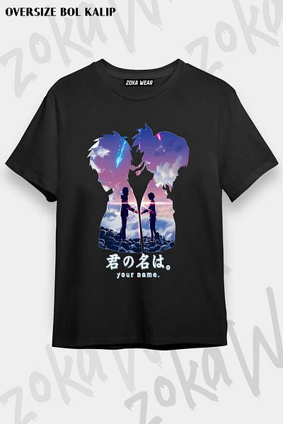 ZOKAWEAR Μπλουζάκι με στάμπα Unisex Oversize Kimi No Na Wa Design