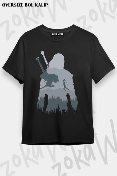 ZOKAWEAR Tricou unisex oversize cu imprimeu The Witcher Design