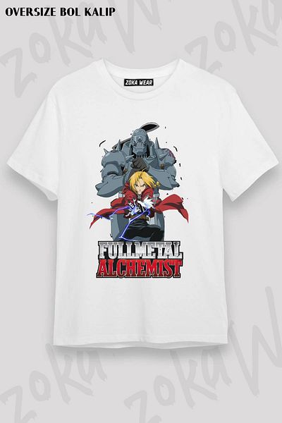 ZOKAWEAR Μπλουζάκι με στάμπα Unisex Oversize Fullmetal Alchemis Design