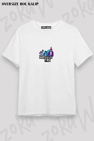 ZOKAWEAR Tricou imprimat unisex oversize Gorilla Tag Merch Party Design