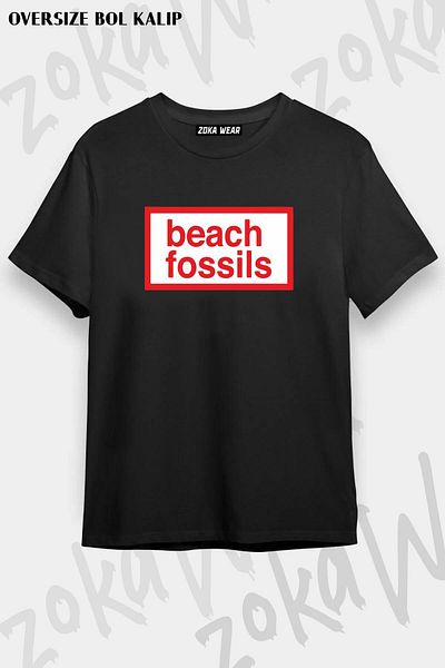 ZOKAWEAR Μπλουζάκι με στάμπα Unisex Oversize Beach Fossils Design